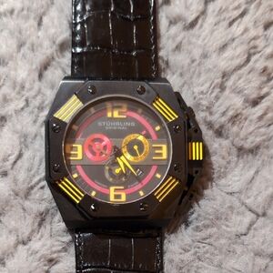 Stuhrling Original Black and Yellow Watch